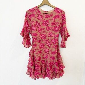 Sundae Muse- Pink Ruffle Christy Mini Dress - Size 8